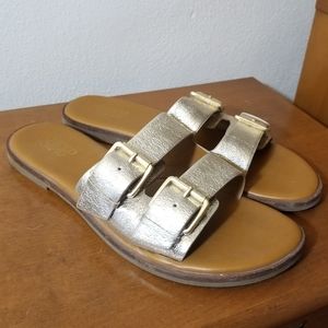 Franco Sarto Gold Shimmer Sandals